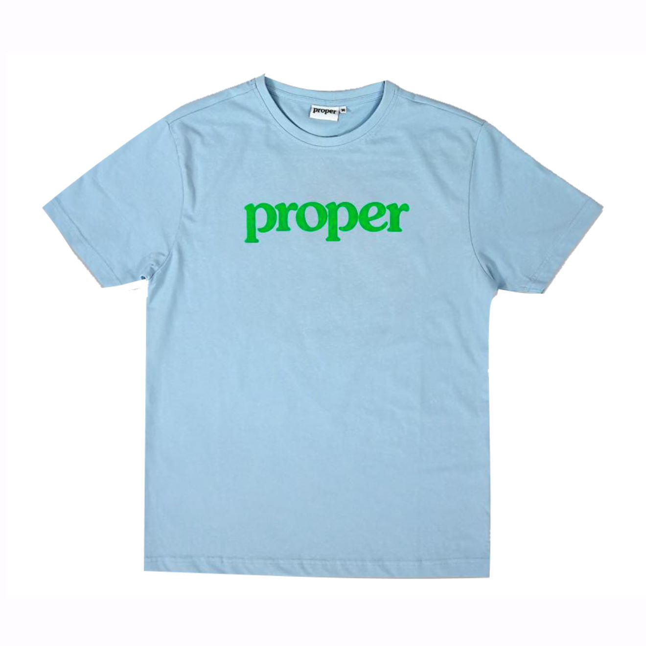 Proper Flock Logo T-Shirt Sky / Lime Green